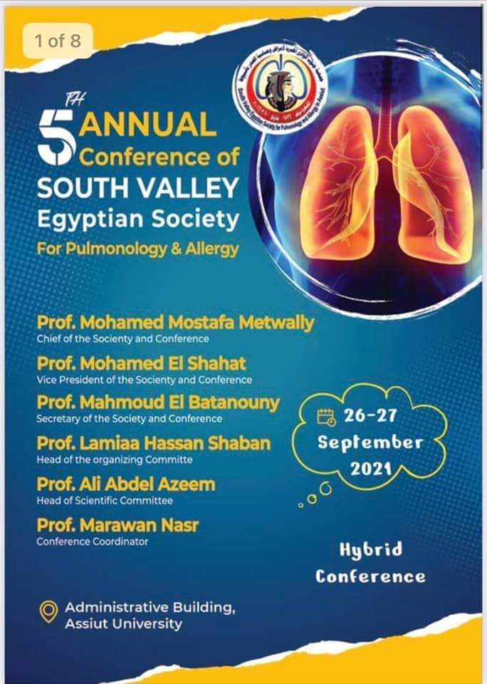 جامعة أسيوط تشهد انطلاق وقائع المؤتمر العلمي السنوي الخامس لجمعية جنوب الوادي المصرية لأمراض الصدر والحساسية الاحد المقبل