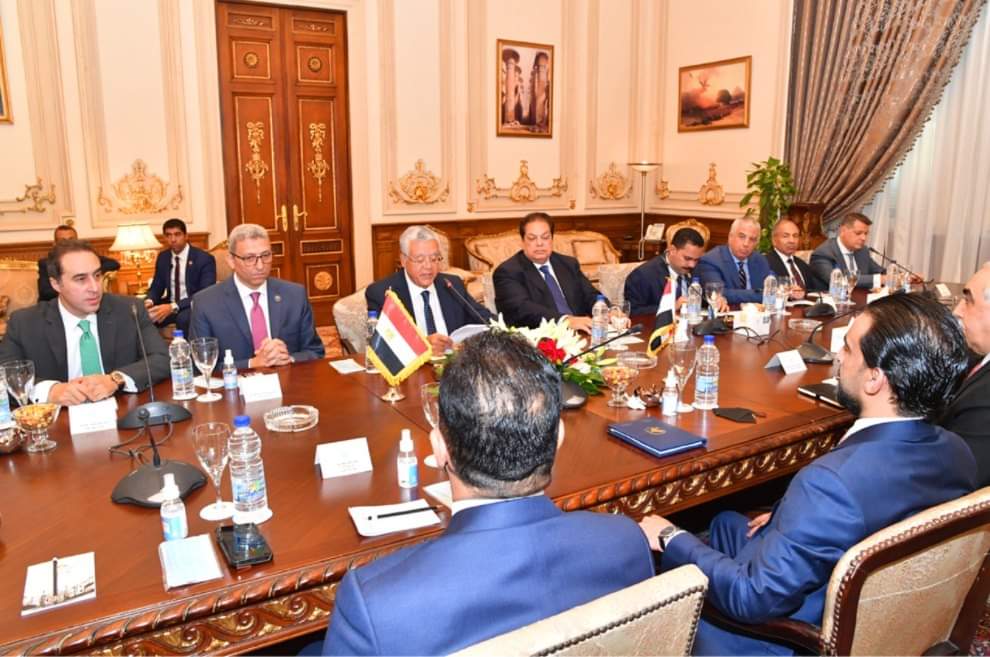 المستشار الدكتور حنفي جبالي ووكيلا مجلس النواب سعد الدين وأبو العينين يلتقون رئيس مجلس النواب العراقي