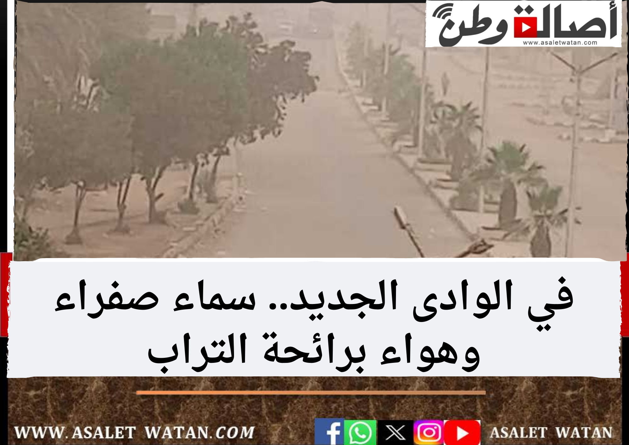في الوادى الجديد.. سماء صفراء وهواء برائحة التراب