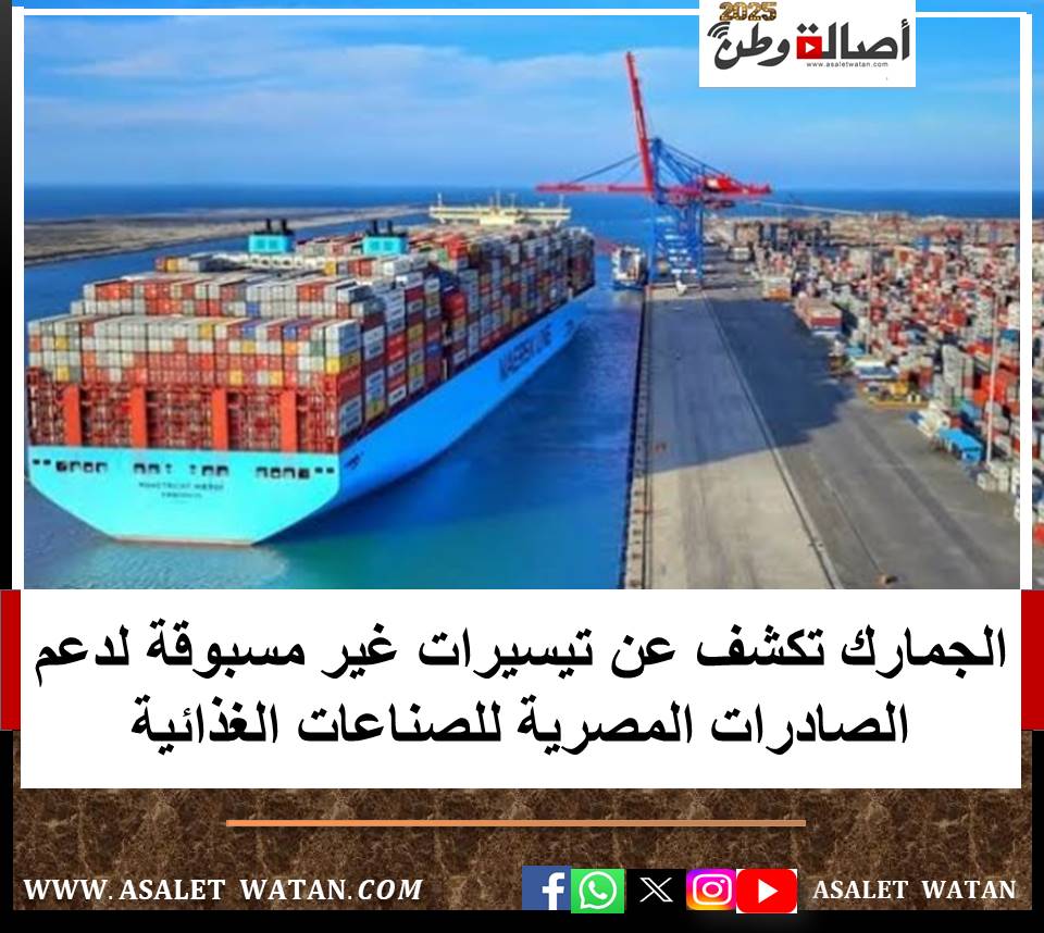الجمارك تكشف عن تيسيرات غير مسبوقة لدعم الصادرات المصرية للصناعات الغذائية