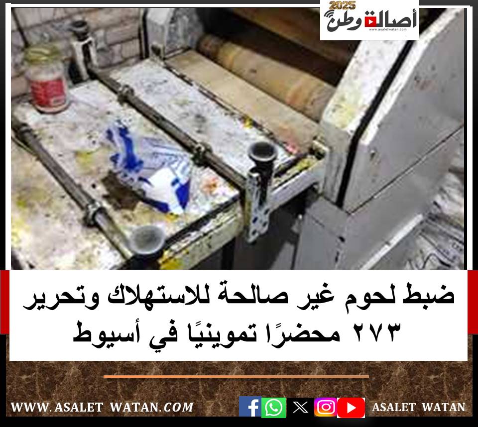 ضبط لحوم غير صالحة للاستهلاك وتحرير 273 محضرًا تموينيًا في أسيوط