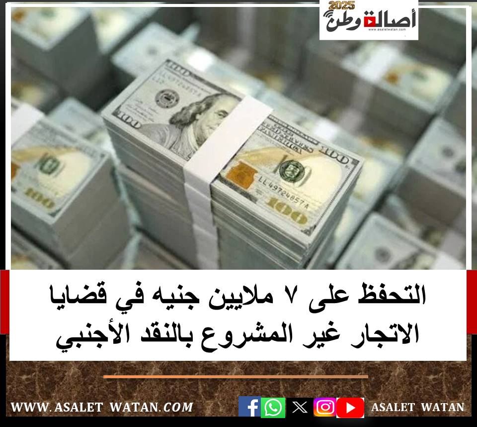 التحفظ على 7 ملايين جنيه في قضايا الاتجار غير المشروع بالنقد الأجنبي