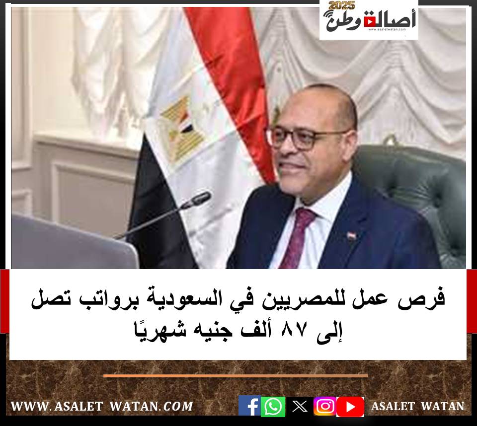 فرص عمل للمصريين في السعودية برواتب تصل إلى 87 ألف جنيه شهريًا