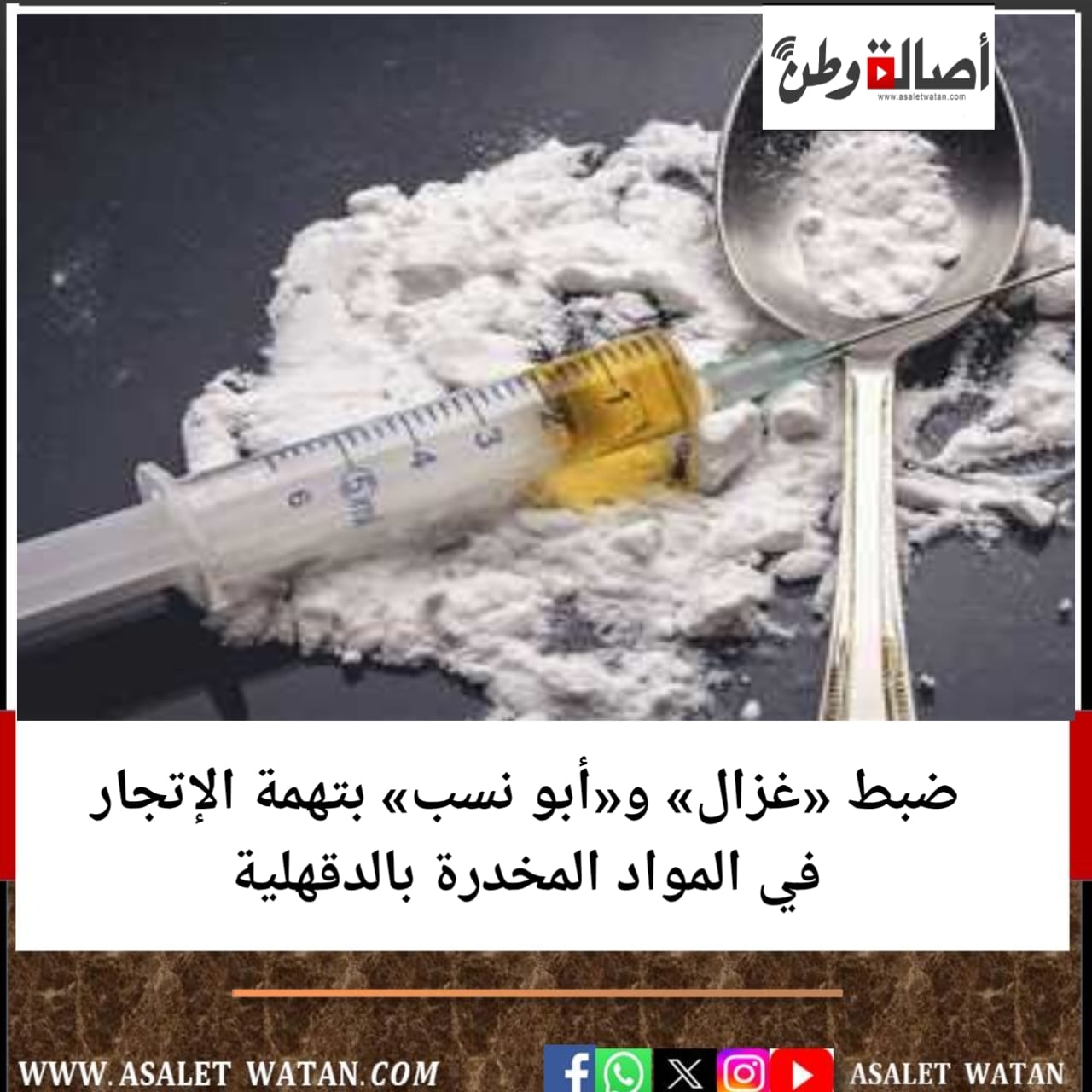 ضبط «غزال» و«أبو نسب» بتهمة الإتجار في المواد المخدرة بالدقهلية