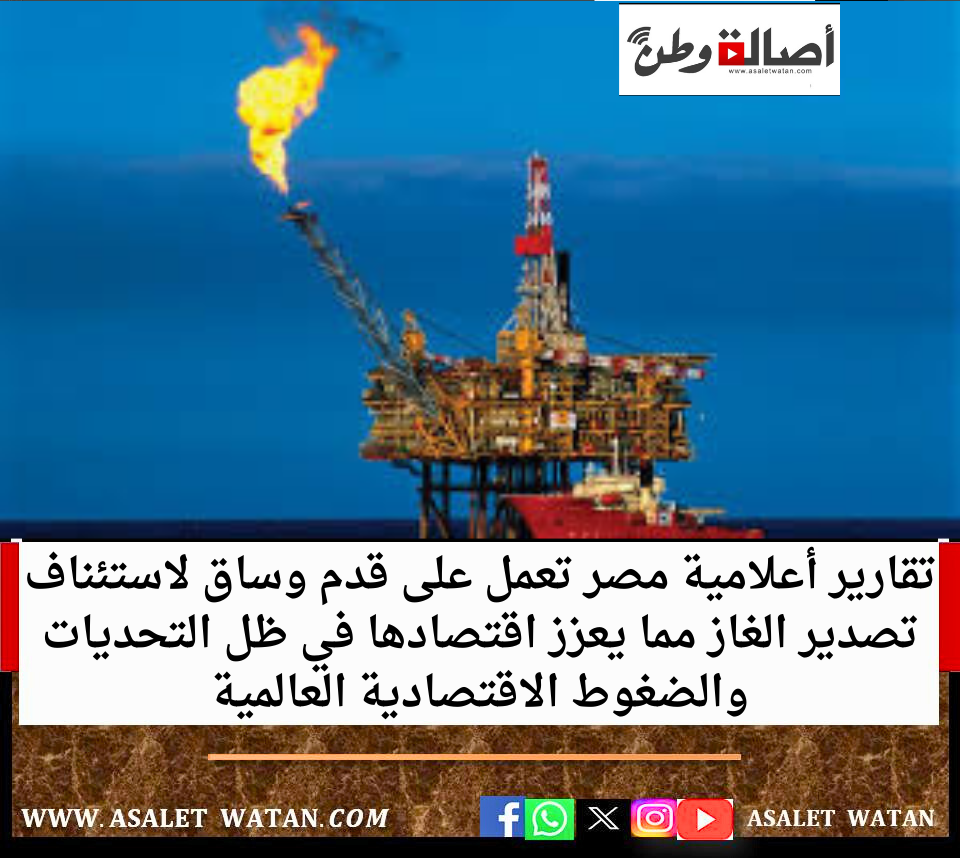تقارير أعلامية مصر تعمل على قدم وساق لاستئناف تصدير الغاز مما يعزز اقتصادها في ظل التحديات والضغوط الاقتصادية العالمية