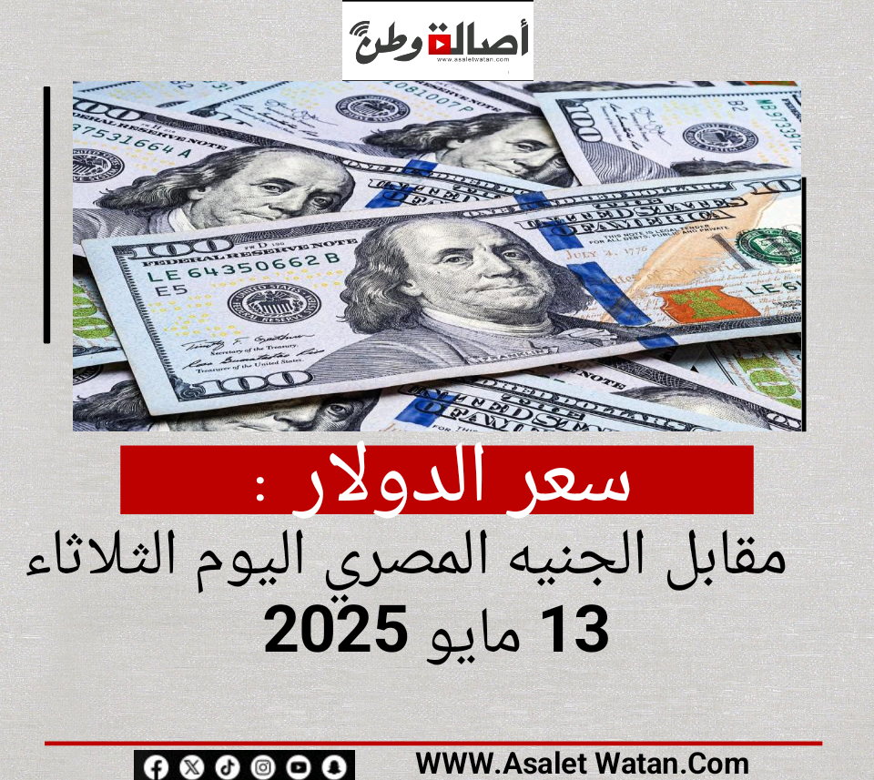 سعر الدولار مقابل الجنيه المصري اليوم الثلاثاء 13 مايو 2025