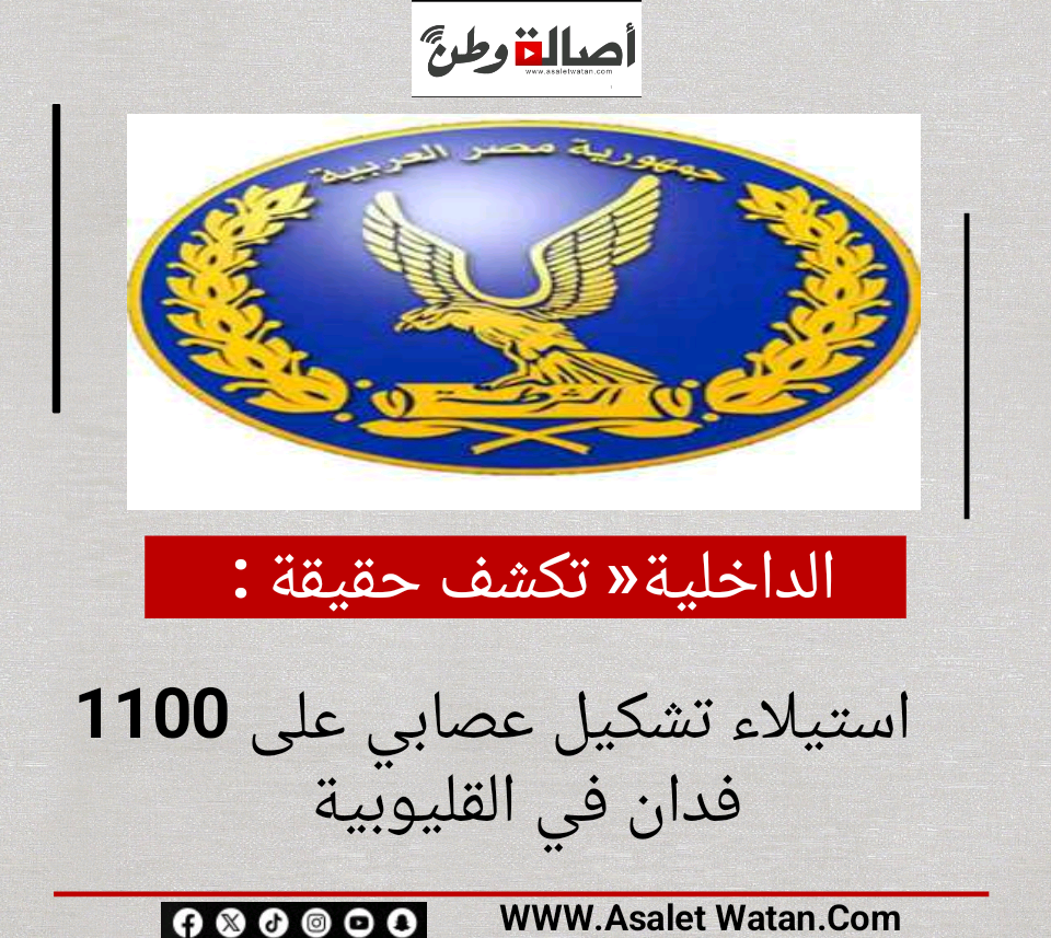 الداخلية» تكشف حقيقة استيلاء تشكيل عصابي على 1100 فدان في القليوبية