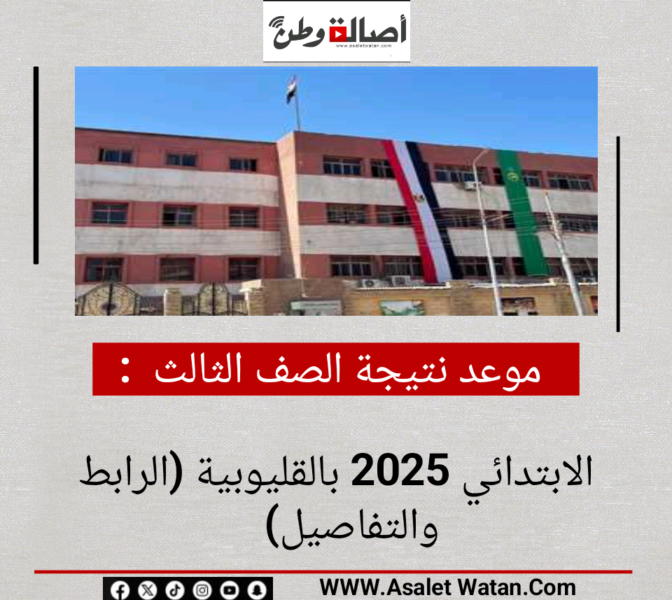 موعد نتيجة الصف الثالث الابتدائي 2025 بالقليوبية (الرابط والتفاصيل)