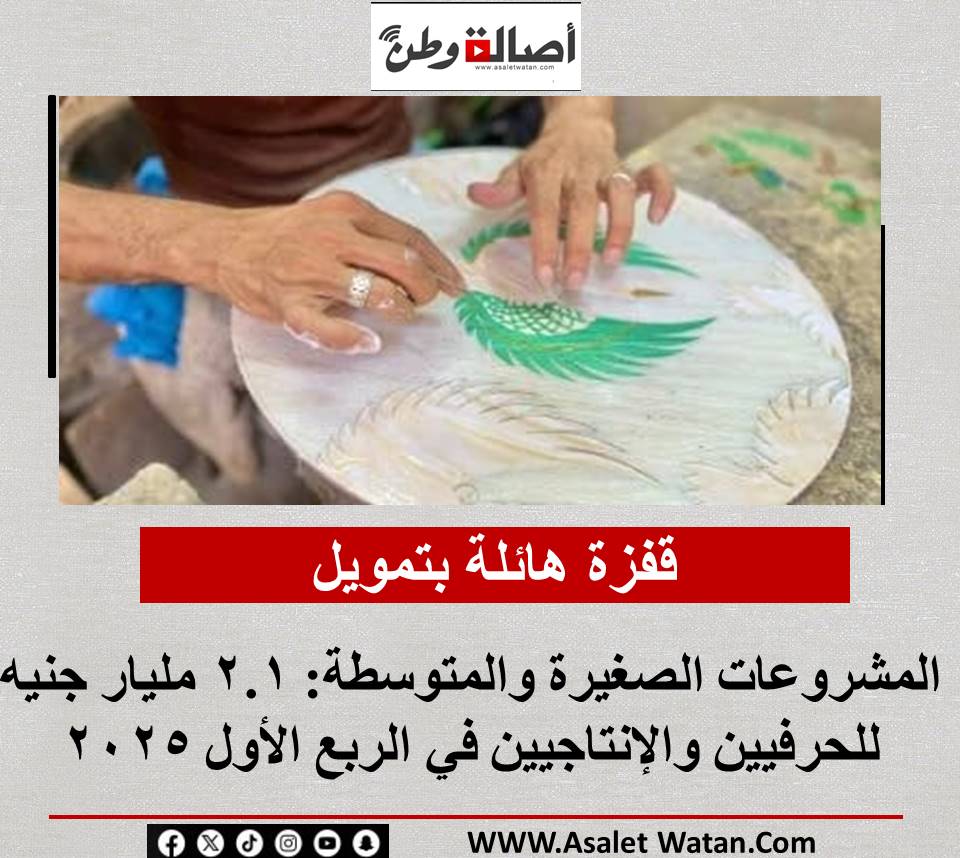 قفزة هائلة بتمويل المشروعات الصغيرة والمتوسطة: 2.1 مليار جنيه للحرفيين والإنتاجيين في الربع الأول 2025