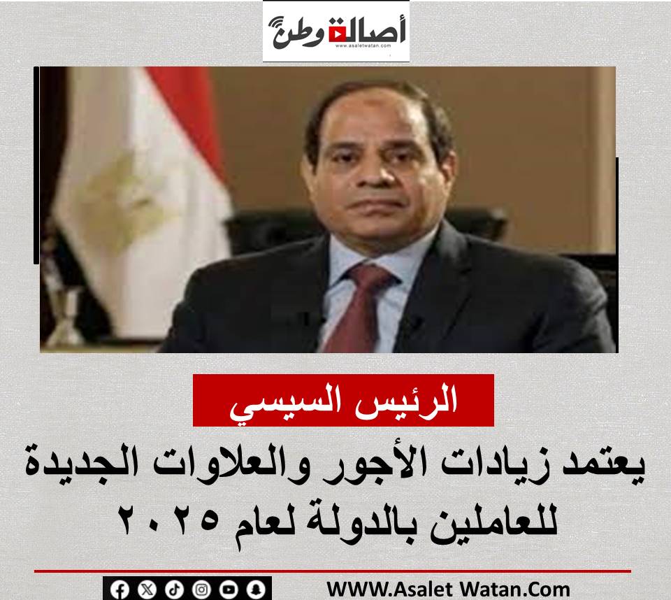 الرئيس السيسي يعتمد زيادات الأجور والعلاوات الجديدة للعاملين بالدولة لعام 2025