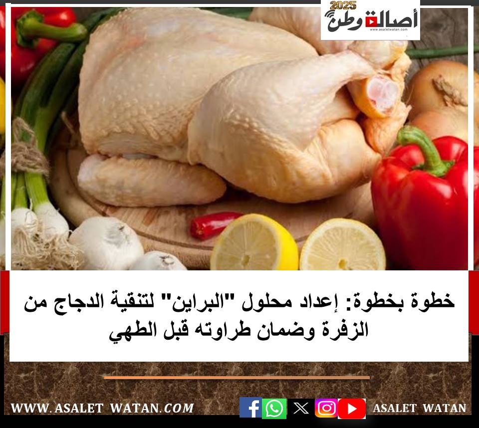 خطوة بخطوة: إعداد محلول “البراين” لتنقية الدجاج من الزفرة وضمان طراوته قبل الطهي