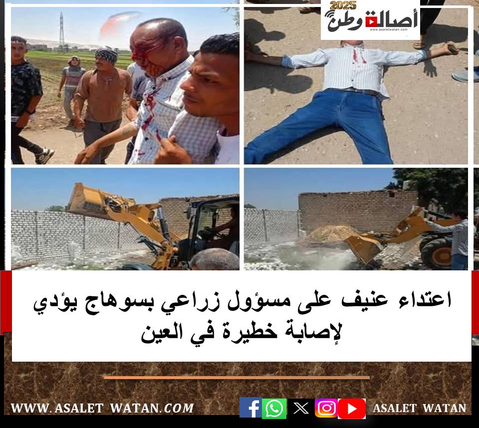 اعتداء عنيف على مسؤول زراعي بسوهاج يؤدي لإصابة خطيرة في العين