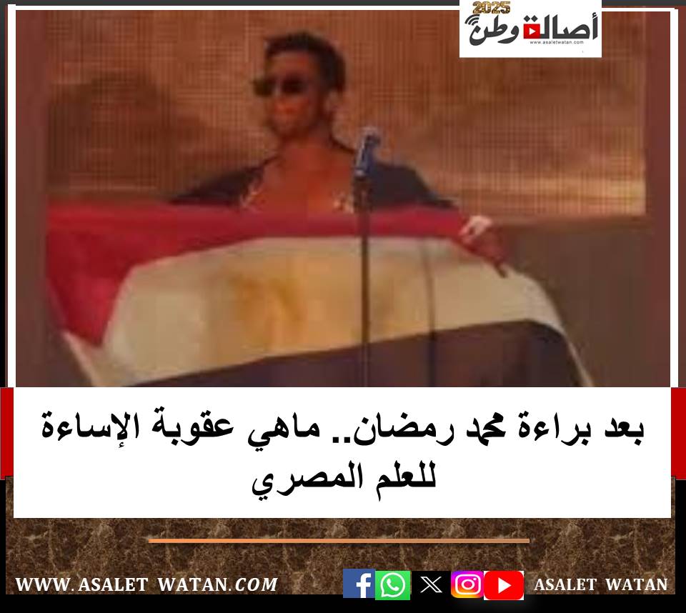 بعد براءة محمد رمضان.. ماهي عقوبة الإساءة للعلم المصري