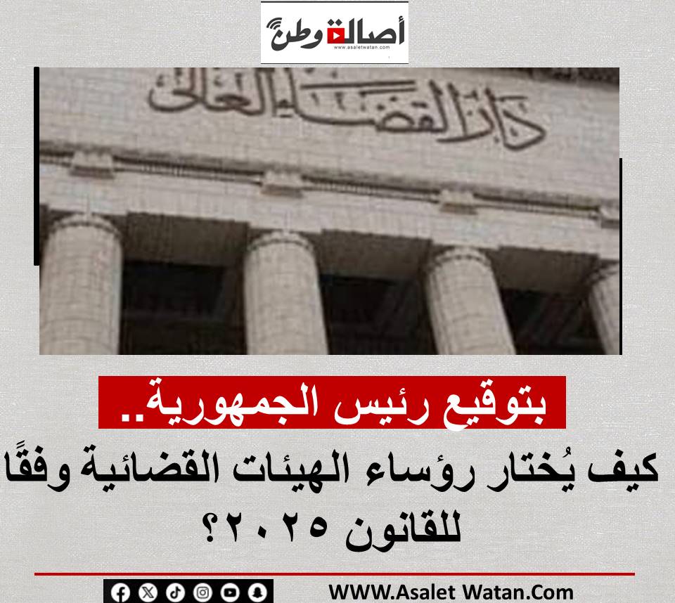 بتوقيع رئيس الجمهورية.. كيف يُختار رؤساء الهيئات القضائية وفقًا للقانون 2025؟