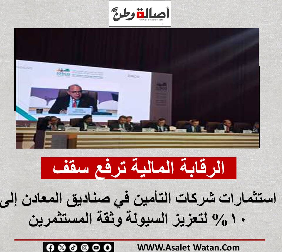 الرقابة المالية ترفع سقف استثمارات شركات التأمين في صناديق المعادن إلى 10% لتعزيز السيولة وثقة المستثمرين