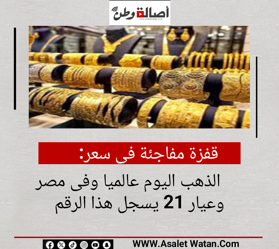قفزة مفاجئة فى سعر الذهب اليوم عالميا وفى مصر وعيار 21 يسجل هذا الرقم