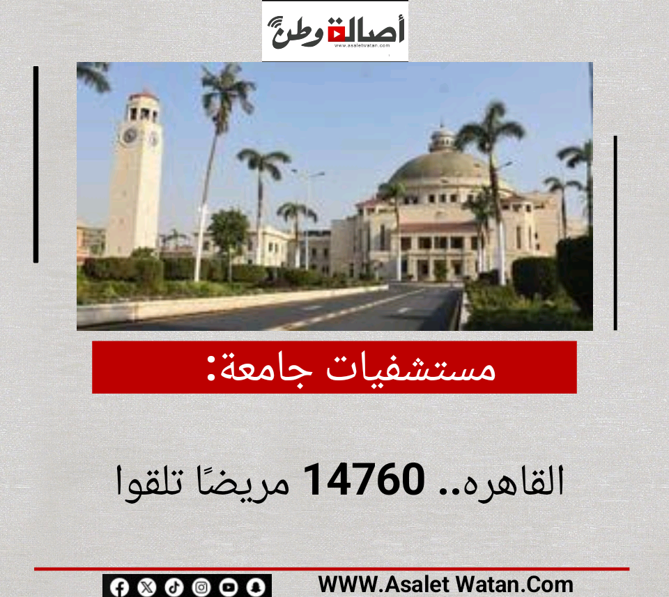 مستشفيات جامعة القاهرة.. 14760 تلقوا مريضًا