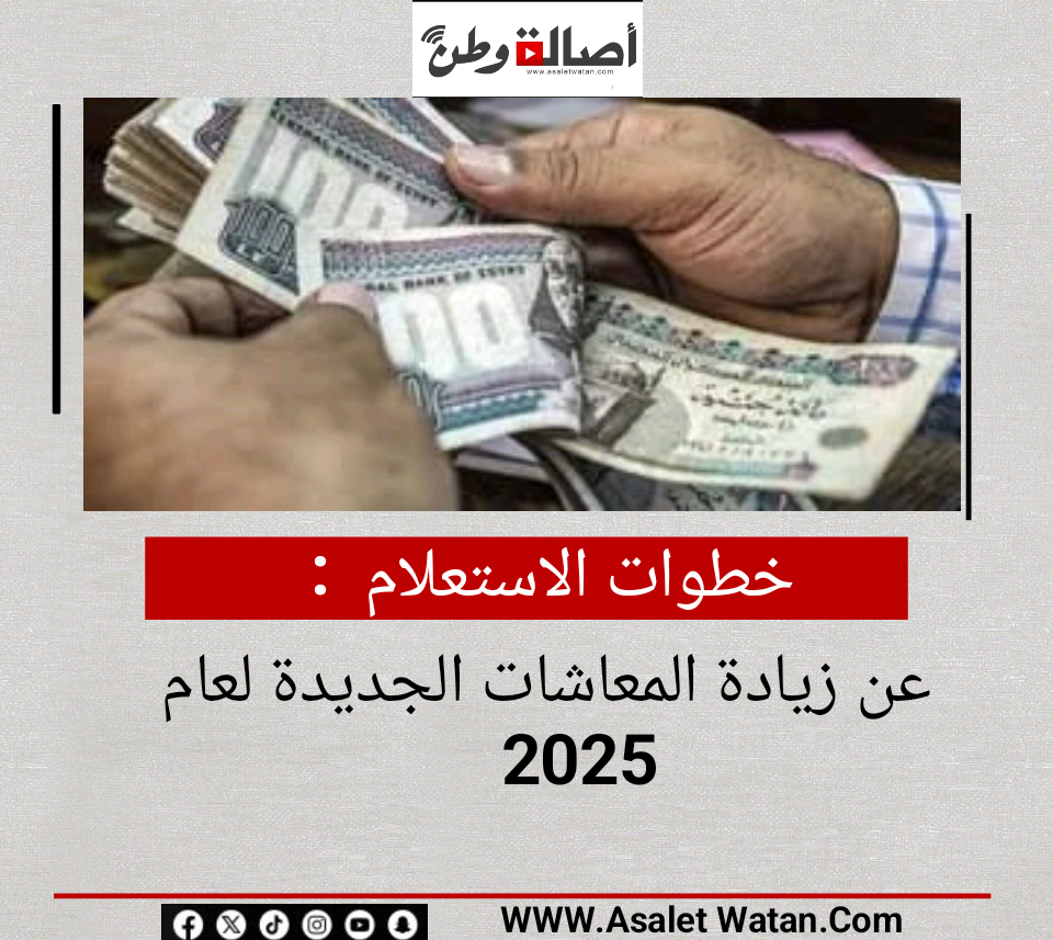 خطوات الاستعلام عن زيادة المعاشات الجديدة لعام 2025