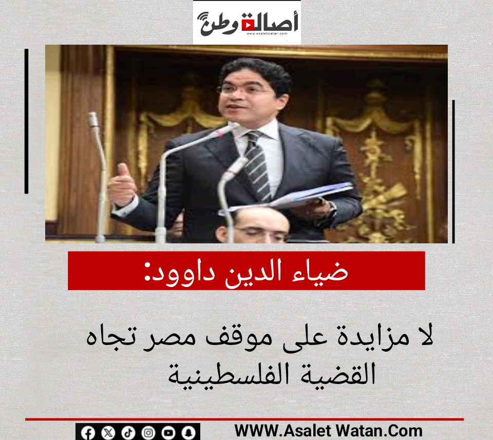 ضياء الدين داوود: لا مزايدة على موقف مصر تجاه القضية الفلسطينية