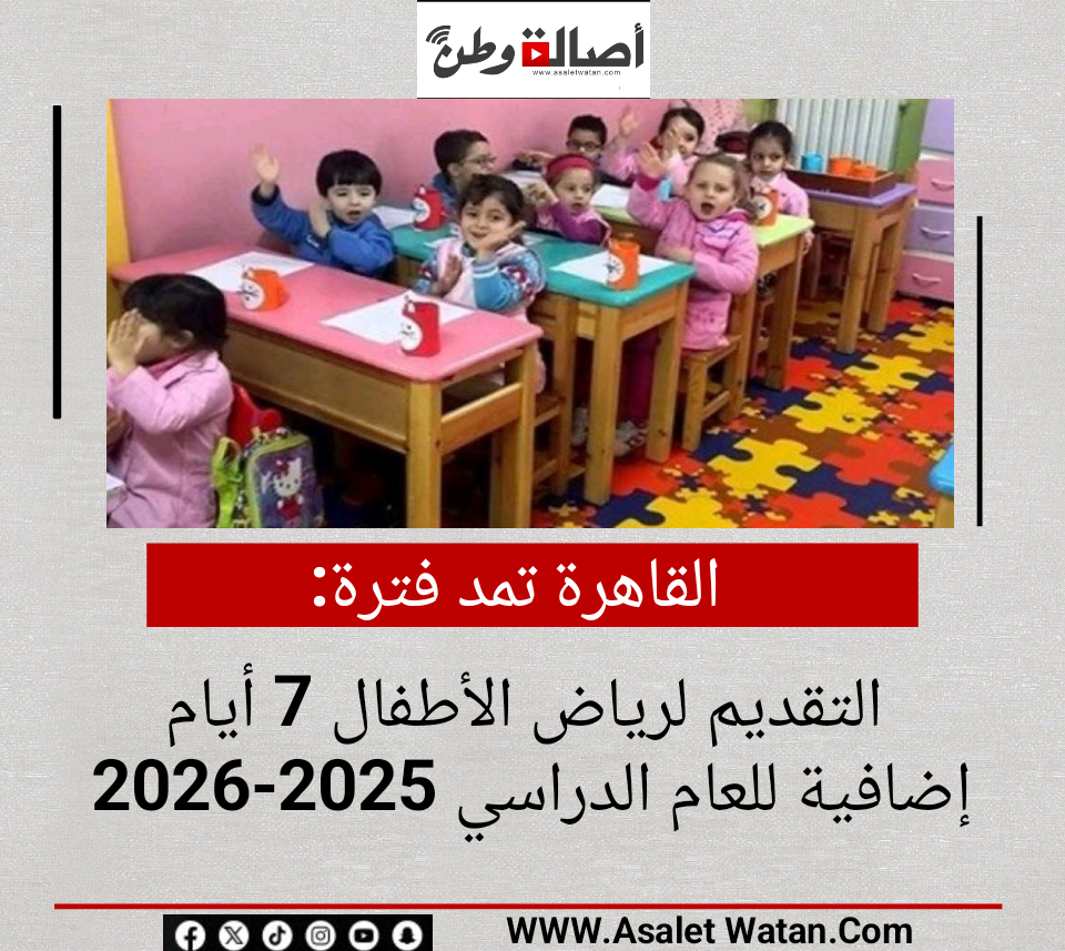 القاهرة تمد فترة التقديم لرياض الأطفال 7 أيام إضافية للعام الدراسي 2025-2026