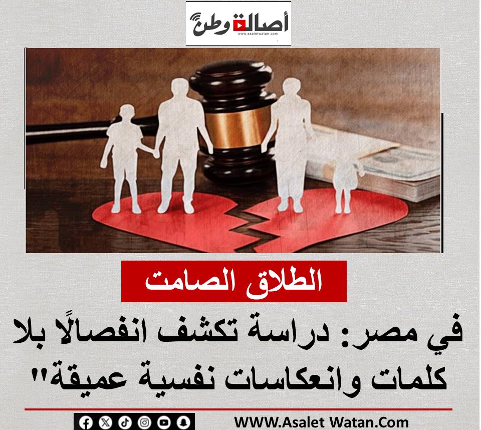 “الطلاق الصامت في مصر: دراسة تكشف انفصالًا بلا كلمات وانعكاسات نفسية عميقة”