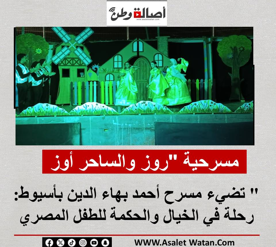 مسرحية “روز والساحر أوز” تضيء مسرح أحمد بهاء الدين بأسيوط: رحلة في الخيال والحكمة للطفل المصري