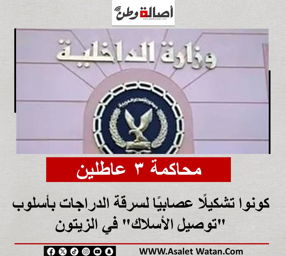 محاكمة 3 عاطلين كونوا تشكيلًا عصابيًا لسرقة الدراجات بأسلوب “توصيل الأسلاك” في الزيتون