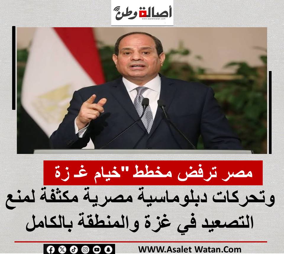 مصر ترفض مخطط “خيام غزة”.. وتحركات دبلوماسية مصرية مكثفة لمنع التصعيد في غزة والمنطقة بالكامل
