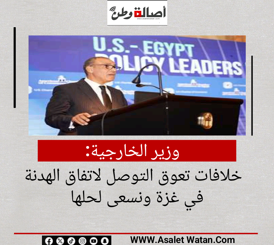 وزير الخارجية: خلافات تعوق التوصل لاتفاق الهدنة في غزة ونسعى لحلها