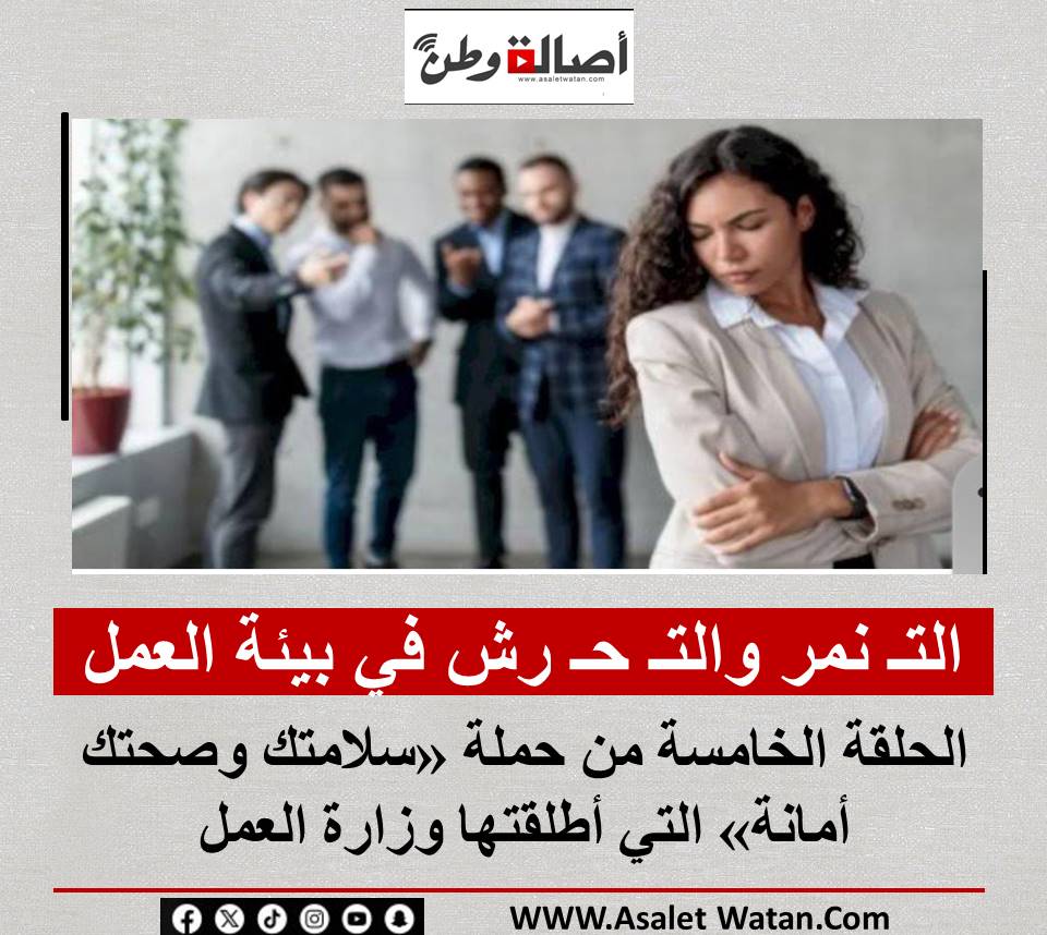 التنمر والتحرش في بيئة العمل.. الحلقة الخامسة من حملة «سلامتك وصحتك أمانة» التي أطلقتها وزارة العمل