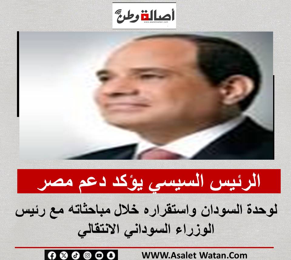 الرئيس السيسي يؤكد دعم مصر لوحدة السودان واستقراره خلال مباحثاته مع رئيس الوزراء السوداني الانتقالي