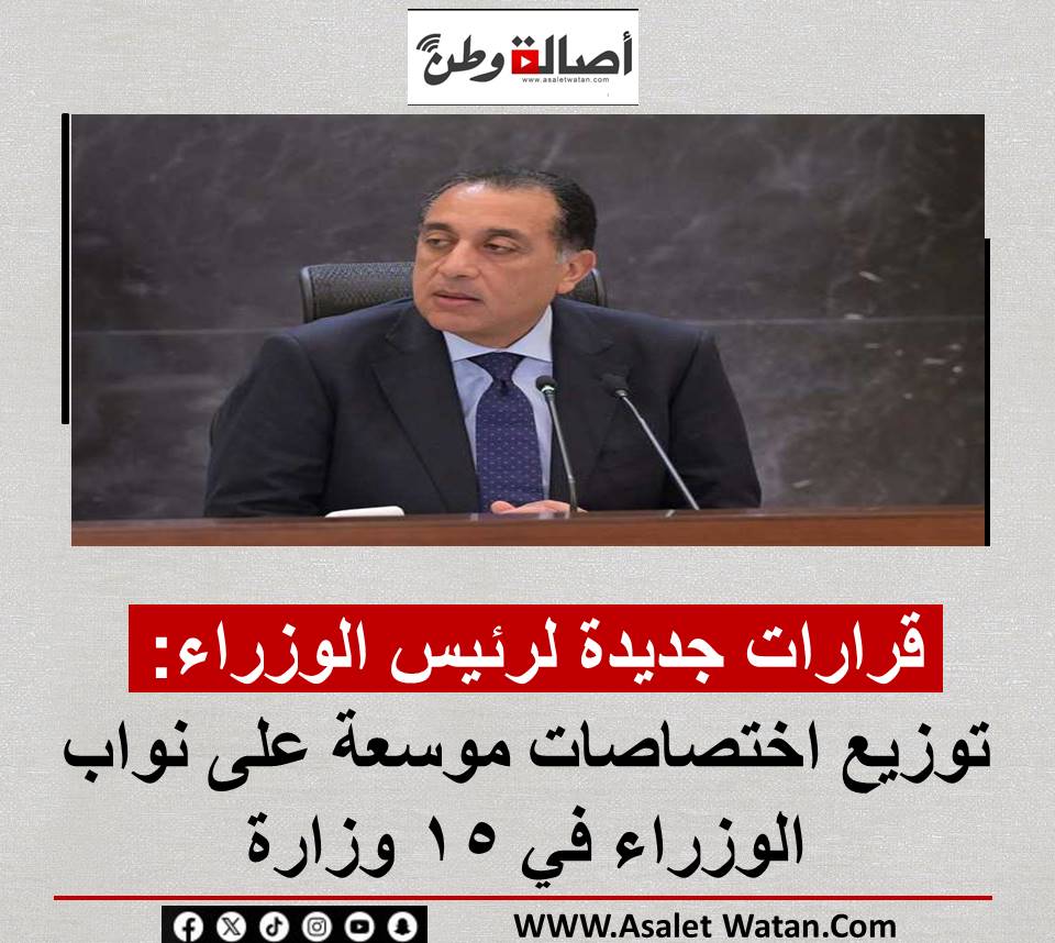 قرارات جديدة لرئيس الوزراء: توزيع اختصاصات موسعة على نواب الوزراء في 15 وزارة